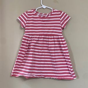 Pink and white strip tshirt dress